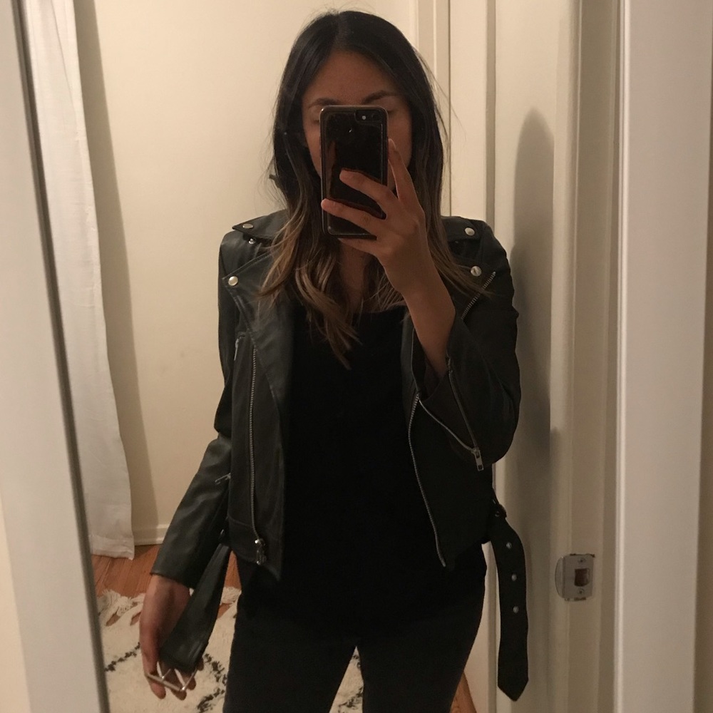 Olivaceous Charcoal Moto Jacket